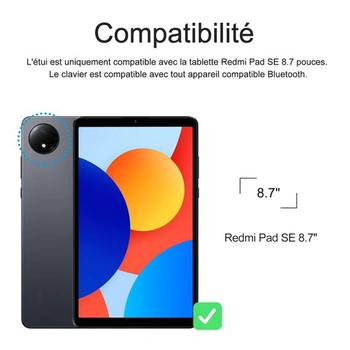 IVEOPPE pouzdro s klávesnicí pro Xiaomi Redmi Pad SE 8,7 palce, pouzdro s klávesnicí se 7 barvami a