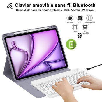 IVEOPPE klávesnice pro iPad Air 11 palců M4 2026/M3 2025/M2 2024, francouzské pouzdro AZERTY s