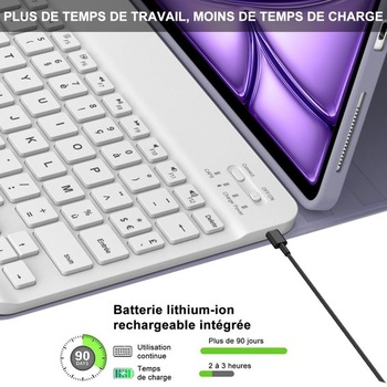 IVEOPPE klávesnice pro iPad Air 11 palců M4 2026/M3 2025/M2 2024, francouzské pouzdro AZERTY s
