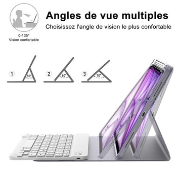 IVEOPPE klávesnica pre iPad Air 11 palcov M4 2026/M3 2025/M2 2024, francúzske puzdro AZERTY s