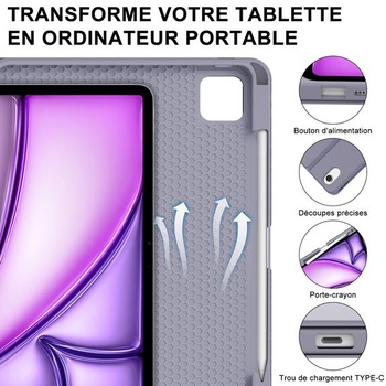IVEOPPE klávesnica pre iPad Air 11 palcov M4 2026/M3 2025/M2 2024, francúzske puzdro AZERTY s