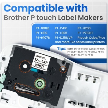 MarkField kompatibilný s páskami Brother P-touch TZe-231 12mm páska s etiketami čierny na bielom