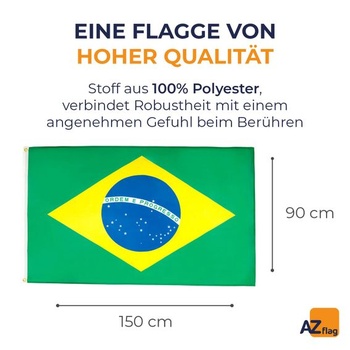 VLAJKA AZ Vlajka Brazílie 150x90 cm Brazilský polyester 100D 2 očka