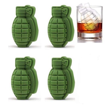 JZK 4 x silikónové 3D granátové formy na ľad, tácka na ľad, tácka na ľad na whisky, škótske