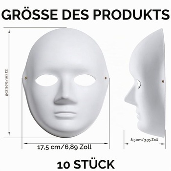 10 natierateľných masiek, DIY biele masky, DIY papierové maškarné masky, Natierateľné papierové masky na