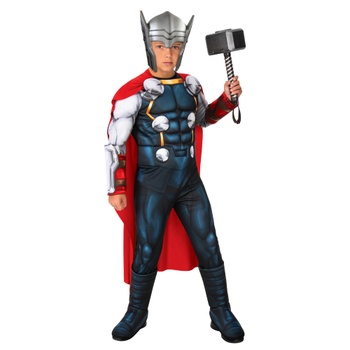 Kostým Rubies Thor Deluxe pre deti, overal s vypchatým hrudníkom a návleky na topánky, oficiálna maska