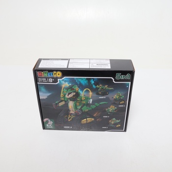 HiWEEGO Technic Robot pre deti so svetlom - 5 v 1 Dinosaurus Sada na diaľkové ovládanie, 877 dielikov RC