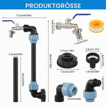 Husacie hrdlo pre IBC nádrž, výpustný kohút s husím hrdlom 3/4