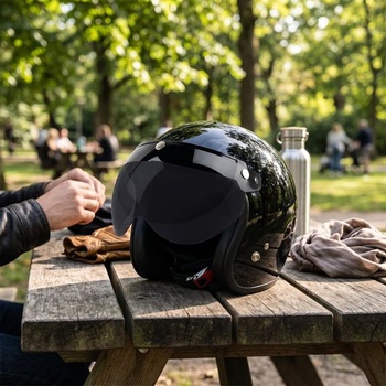 Štít na motocyklovú helmu Keenso, univerzálny retro štít na helmu, 3/4 polovičný štít,