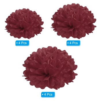 PATIKIL 12 kusov 10/15/20 cm papierové brmbolce, papierové kvety svadobné dekorácie hodvábny papier na