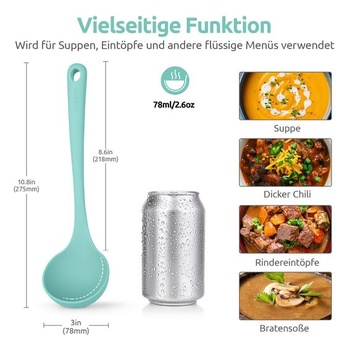 Silikónová naberačka na polievku U-Taste 27 cm, žiaruvzdorná do 315 ° C, Aqua Sky S - 27 cm Aqua Sky