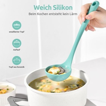 Silikónová naberačka na polievku U-Taste 27 cm, žiaruvzdorná do 315 ° C, Aqua Sky S - 27 cm Aqua Sky