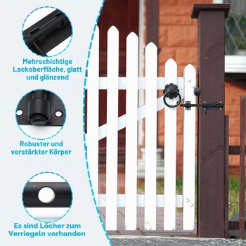 245mm uzamykateľná dverná západka, nerezová západka s otvorom pre visiaci zámok, posuvný závorový