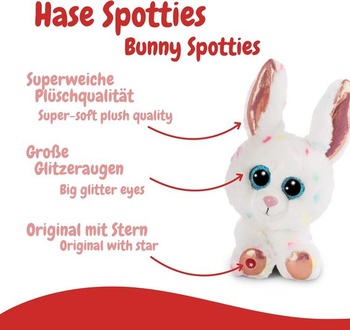 NICI Glubschis: Originál – Glubschis Rabbit Spotties 15cm – Plyšový králík s velkýma očima –