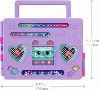 Panenka Polly Pocket a herní sada, Módní přehlídka diskotékové párty, Cestovní hračka po vybalení s