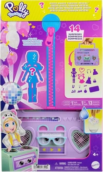 Panenka Polly Pocket a herní sada, Módní přehlídka diskotékové párty, Cestovní hračka po vybalení s