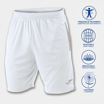 Pánske kraťasy Joma, 6XS - 3XL - Vrecká a elastický pás so sťahovacou šnúrkou - Miami M Biele