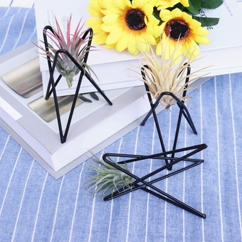 4dielny držiak na vzdušné rastliny Tillandsia, moderný geometrický kovový stojan na vzdušné rastliny,