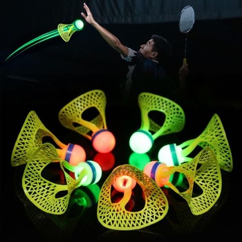 LED badmintonové loptičky, sada 6 nylonových badmintonových…