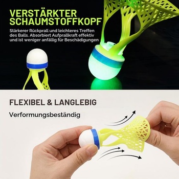 LED badmintonové loptičky, sada 6 nylonových badmintonových loptičiek, športové badminton, svetelné