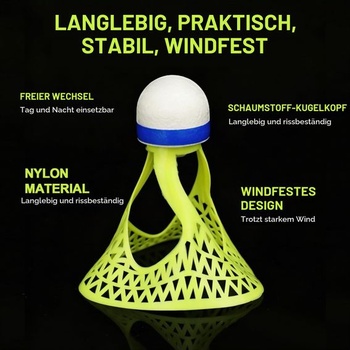 LED badmintonové loptičky, sada 6 nylonových badmintonových loptičiek, športové badminton, svetelné