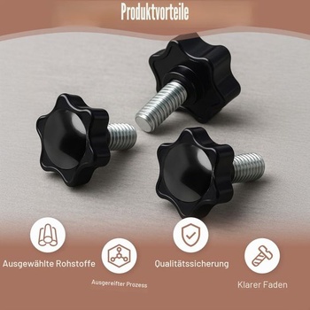 15 kusov hviezdicových matíc, krídlových matíc M8 x 30 mm, hviezdicových skrutiek, skrutiek, vrúbkovaných