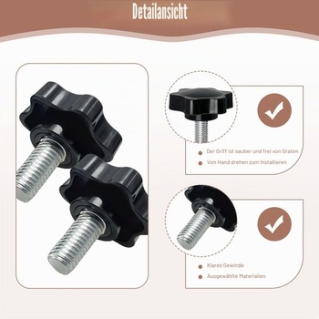 15 kusov hviezdicových matíc, krídlových matíc M8 x 30 mm, hviezdicových skrutiek, skrutiek, vrúbkovaných