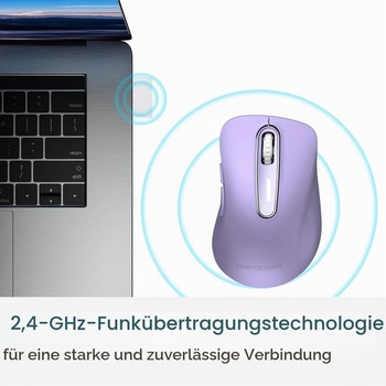 Bezdrôtová myš memzuoix, 5 tlačidiel, 1400 DPI, 2,4 GHz, USB prijímač - fialová