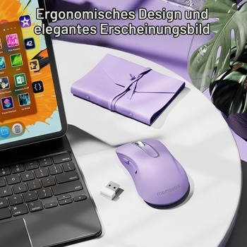 Bezdrôtová myš memzuoix, 5 tlačidiel, 1400 DPI, 2,4 GHz, USB prijímač - fialová