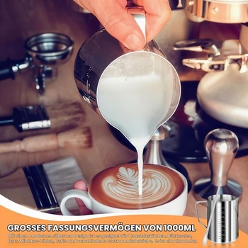 Odmerka z nerezovej ocele 1l, kanvica na mlieko s vyznačením, odmerka z nerezovej ocele 304, odmerka,