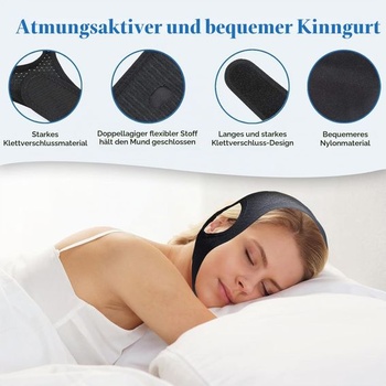 Protichrápací pásek pod bradu – Nastavitelný a prodyšný, měkký protichrápací pás pro klidný spánek,