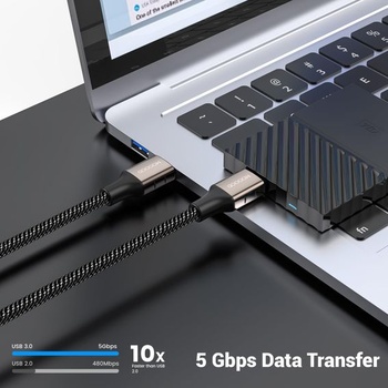 Kábel MOGOOD USB 3.0 1 m, USB A na USB A, 5 Gb/s, dátový kábel, predlžovací 1 m, čierny
