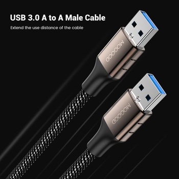 Kábel MOGOOD USB 3.0 1 m, USB A na USB A, 5 Gb/s, dátový kábel, predlžovací 1 m, čierny