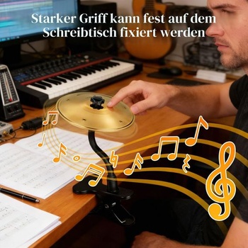 Mini činel, Mini stolný činel s klipom pre bubeníkov, zábavné perkusné príslušenstvo pre úľavu od