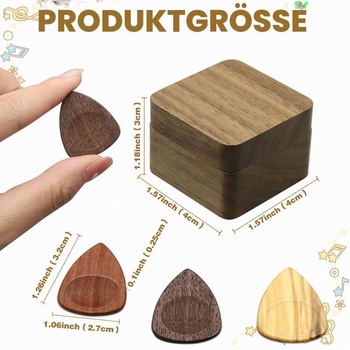 Trsátka na gitaru s puzdrom: Drevené trsátka na gitaru s boxom na trsátka, personalizovaný držiak