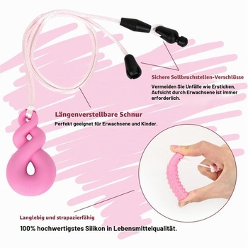 CLDY 6dielny senzorický žuvací náhrdelník, žuvací náhrdelník pre deti, náhrdelník na prerezávanie