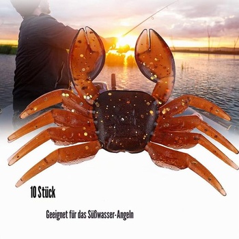 OUKENS simulačné krabie návnady, 10 kusov umelých plastových mäkkých krabích návnad 3D simulácia