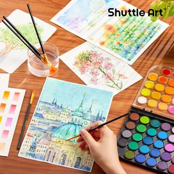 Akvarelové farby Shuttle Art 58 kusov, krabička s 48 farbami a 13 štetcami, akvarelové farby, vhodné
