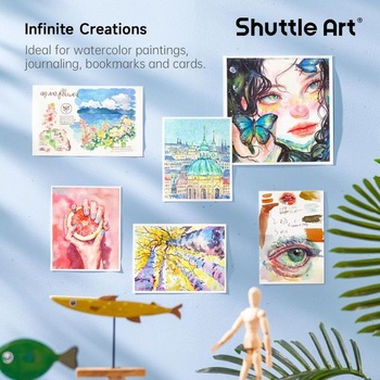 Akvarelové farby Shuttle Art 58 kusov, krabička s 48 farbami a 13 štetcami, akvarelové farby, vhodné
