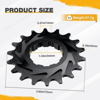 WEEROCK Sada na konverziu kazety 16T/18T pre horské bicykle, 18 zubov