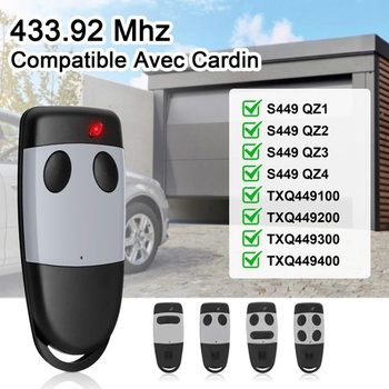 2 náhradné diaľkové ovládače Cardin S449, 433,92 MHz, 2 kanály, kompatibilné s Cardin TXQ449100
