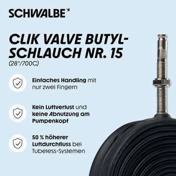 Schwalbe cestný bicykel (700C) duša, čierna, 28