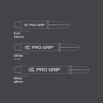 Šipky Target Darts 3 sady Pro Grip Spin - 9 kusů, celkově bílé, střední - 48 mm