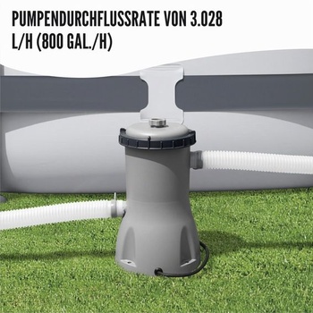 Filtrační čerpadlo Bestway Flowclear 800gal, nadzemní čistič bazénů pro bazény o objemu 1 100–17