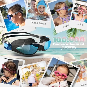Detské plavecké okuliare KIDVERSE - Pohodlné potápačské okuliare pre deti od 3 do 13 rokov - Certifikované