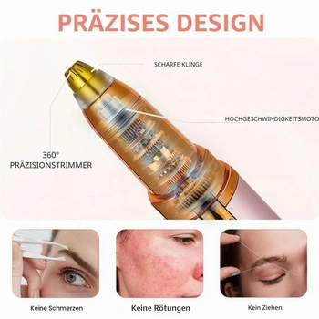 Zastřihovač chloupků v nose pro ženy, elektrický holicí strojek na obočí v růžovo-zlaté barvě