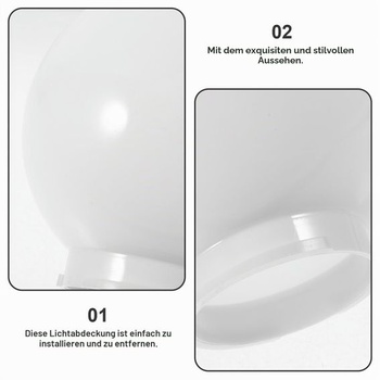 Vonkajšie tienidlo na lampu okrúhle 150 mm 2 kusy krémovo biele plastové tienidlo na stĺpové a