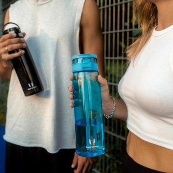 Láhev na pití Sparrow s brčkem - tritanová láhev na vodu 500ml, 750ml, 1l 1000ml oceánská modrá