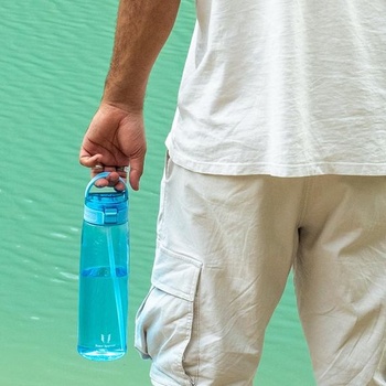 Láhev na pití Sparrow s brčkem - tritanová láhev na vodu 500ml, 750ml, 1l 1000ml oceánská modrá