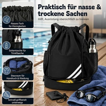 Dětská sportovní taška, taška do posilovny, sportovní batoh, sportovní taška, černá